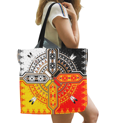 Four Directions All Over Print Canvas Tote Bag/Large (Model 1699)