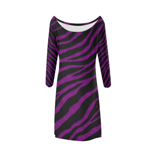 Ripped SpaceTime Stripes - Purple Bateau A-Line Skirt (D21)