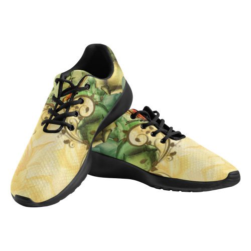 Colorful flowers with butterflies Men's Athletic Shoes (Model 0200)
