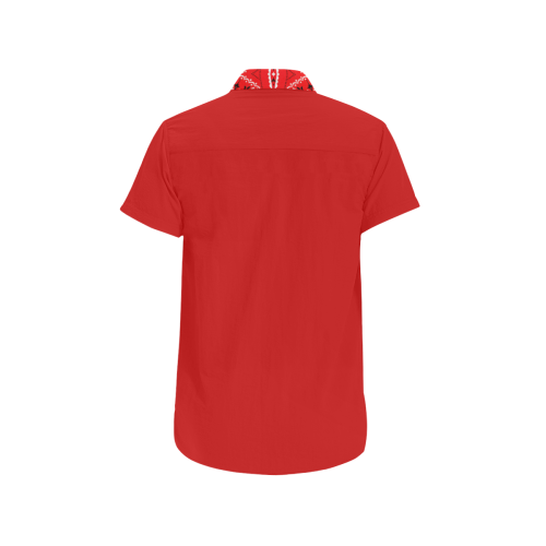 Bandana Squares Pattern on Red Men's All Over Print Short Sleeve Shirt (Model T53)