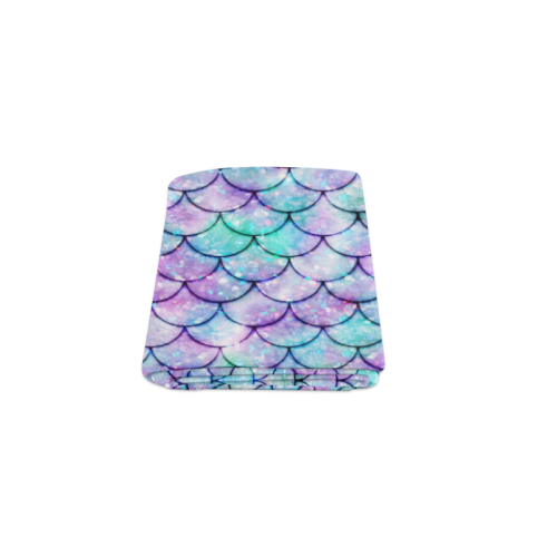 Mermaid SCALES light blue and purple Blanket 40"x50"
