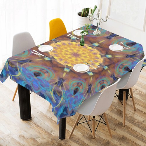 Energy mandala Cotton Linen Tablecloth 60" x 90"