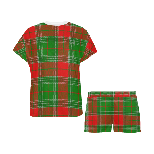 Christmas Plaid Women's Short Pajama Set