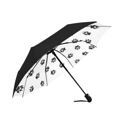 Footprints DOG black on clear background Anti-UV Auto-Foldable Umbrella (Underside Printing) (U06)