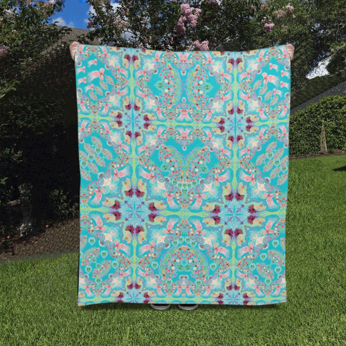 sweet nature-background blue Quilt 50"x60"