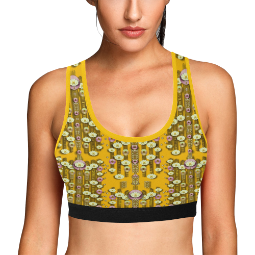 Rain showers in the rain forest of bloom Women's All Over Print Sports Bra (Model T52)