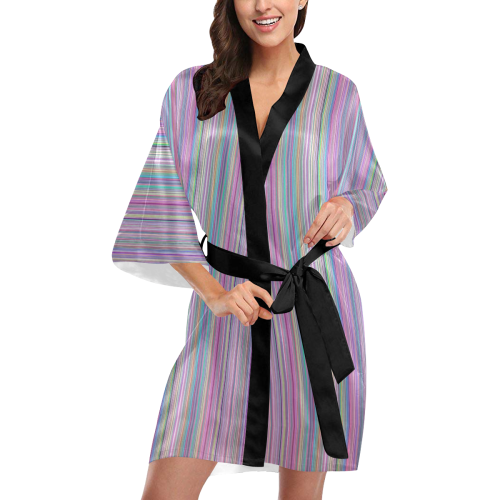 Broken TV rainbow stripe 1 Kimono Robe