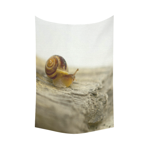 Solitary Snail Cotton Linen Wall Tapestry 60"x 90"