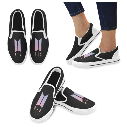 BTS Women's Unusual Slip-on Canvas Shoes (Model 019)