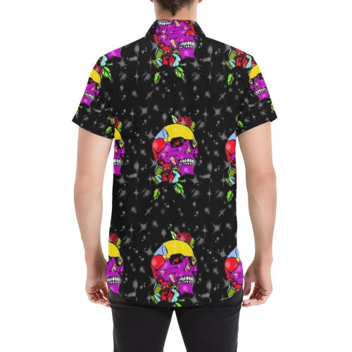 Skull by Popart Lover Men's All Over Print Short Sleeve Shirt (Model T53)
