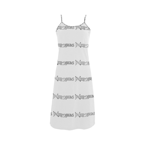 NUMBERS Collection Logos White Alcestis Slip Dress (Model D05)
