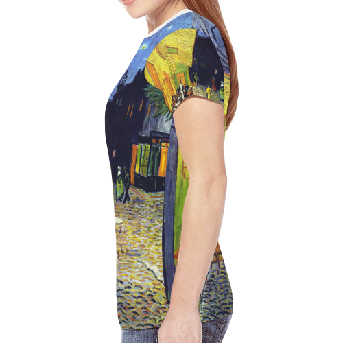 Vincent Willem van Gogh - Cafe Terrace at Night New All Over Print T-shirt for Women (Model T45)
