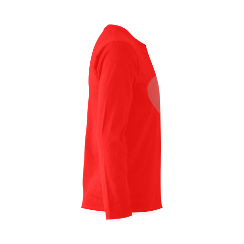 Red Heart Fingers / Red Sunny Men's T-shirt (long-sleeve) (Model T08)
