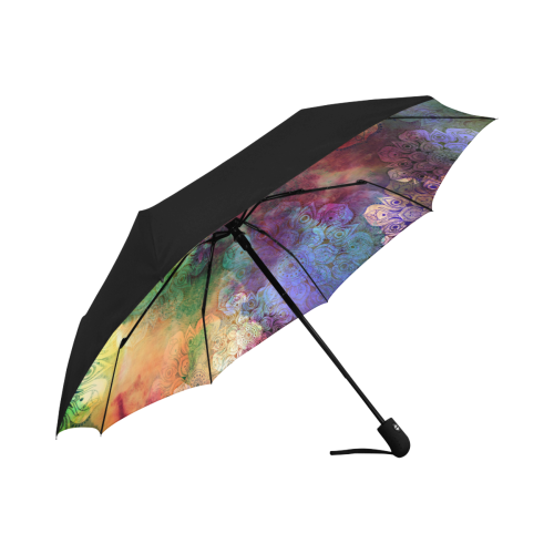 WATERCOLOR MANDALA dark grunge style pattern Anti-UV Auto-Foldable Umbrella (Underside Printing) (U06)
