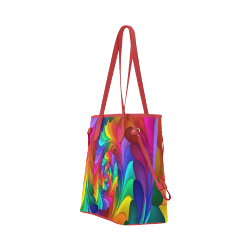 RAINBOW CANDY SWIRL Clover Canvas Tote Bag (Model 1661)