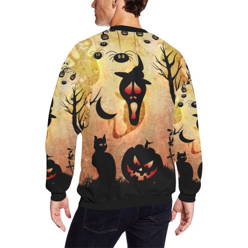 Funny halloween design Men's Oversized Fleece Crew Sweatshirt/Large Size(Model H18)