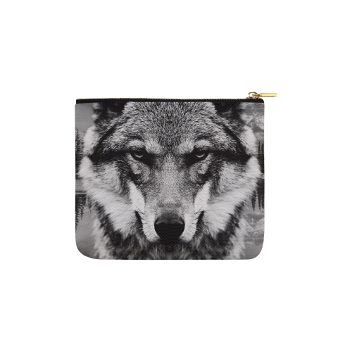 Wolf Animal Nature Carry-All Pouch 6''x5''