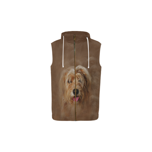 Goldendoodle III All Over Print Sleeveless Zip Up Hoodie for Kid (Model H16)