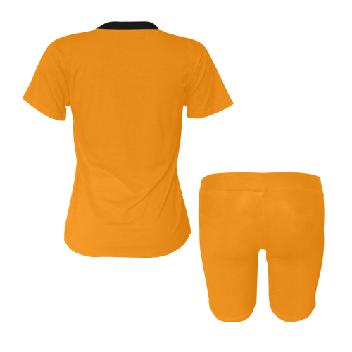 color dark orange Women's Short Yoga Set