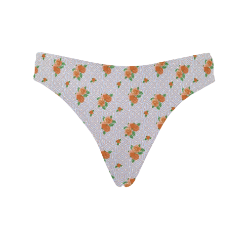 Roses and Pattern 1A by JamColors Women's All Over Print Thongs (Model L30)