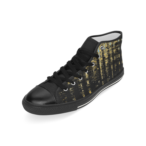Abstract Men’s Classic High Top Canvas Shoes (Model 017)