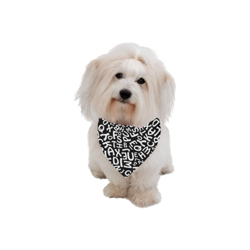 Alphabet Black and White Letters Pet Dog Bandana/Large Size