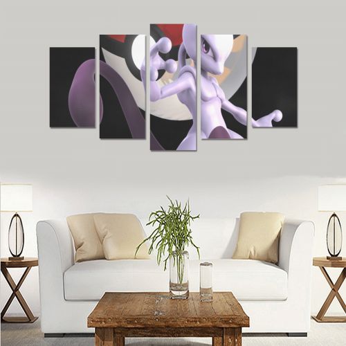 Mewtwo Caught Canvas Print Sets A (No Frame)