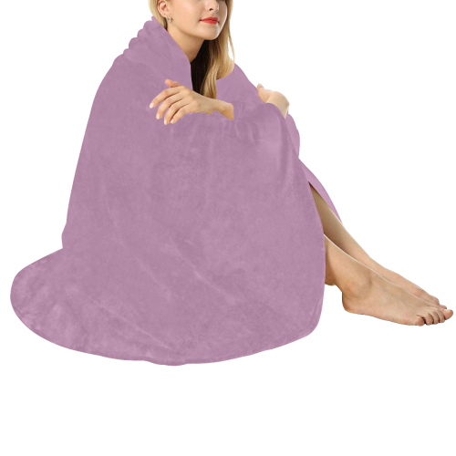 color mauve Circular Ultra-Soft Micro Fleece Blanket 47"