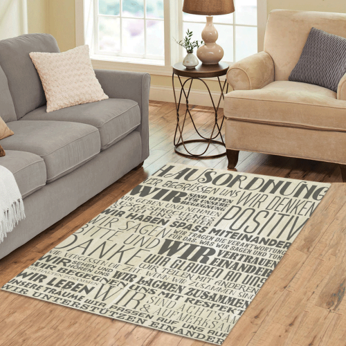 German House Rules - POSITIVE HAUSORDNUNG 3 Area Rug 5'3''x4'