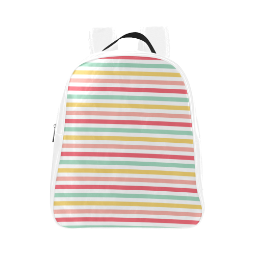 Pastel Stripes School Backpack (Model 1601)(Small)