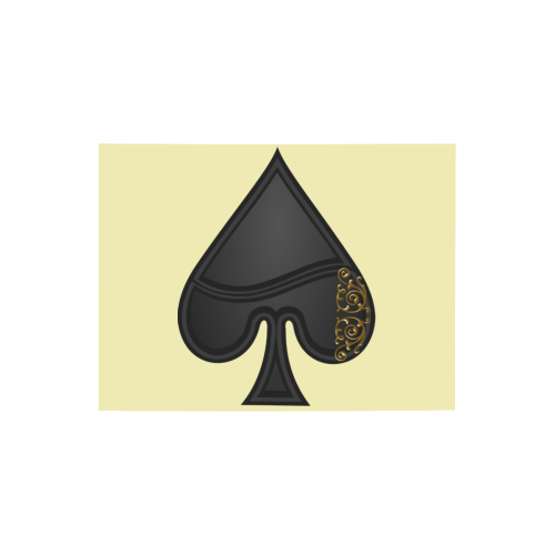 Spade  Symbol Las Vegas Playing Card Shape on Yellow Photo Panel for Tabletop Display 8"x6"