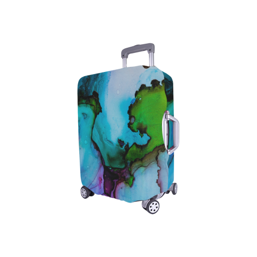 Blue green ink Luggage Cover/Small 18"-21"