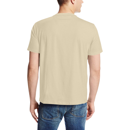 Flower Pot Cat Men's All Over Print T-Shirt (Solid Color Neck) (Model T63)