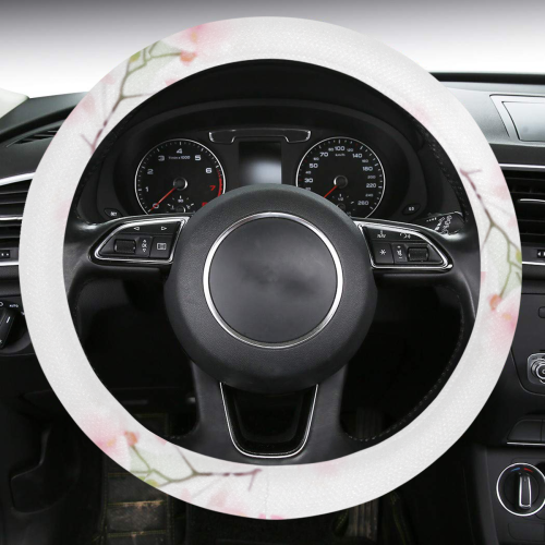 Pattern Orchidées Steering Wheel Cover with Anti-Slip Insert