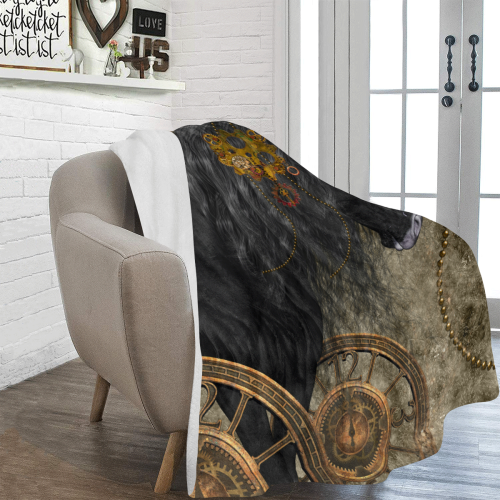 Beautiful wild horse with steampunk elements Ultra-Soft Micro Fleece Blanket 60"x80"