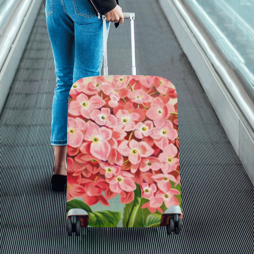 pink hydrangia Luggage Cover/Medium 22"-25"