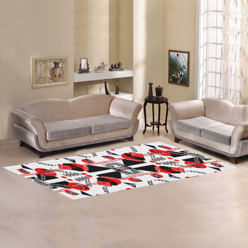 Creative geometric red and black by FlipStylez Designs Area Rug 9'6''x3'3''