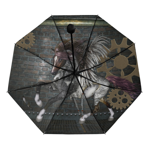 Steampunk, awesome steampunk horse with wings Anti-UV Foldable Umbrella (Underside Printing) (U07)