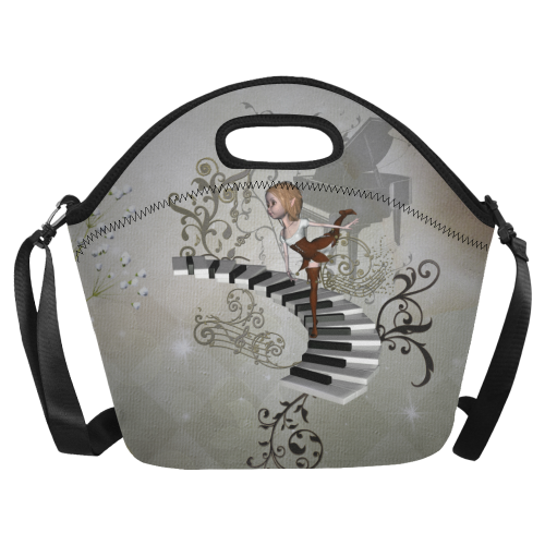 Music, dancing fairy Neoprene Lunch Bag/Large (Model 1669)
