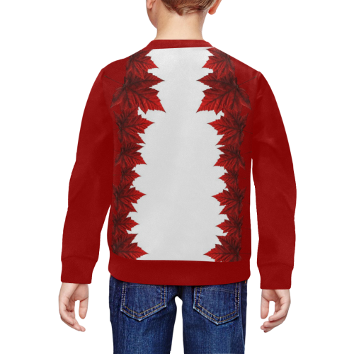 Kid's Canada Maple Leaf Sweatshirts All Over Print Crewneck Sweatshirt for Kids (Model H29)