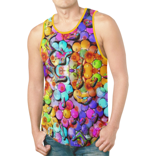 Candy Flower Drops by Nico Bielow New All Over Print Tank Top for Men (Model T46)