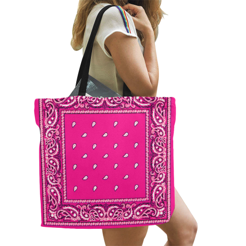 KERCHIEF PATTERN PINK All Over Print Canvas Tote Bag/Large (Model 1699)
