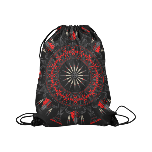 Buffalo Nation Red Large Drawstring Bag Model 1604 (Twin Sides)  16.5"(W) * 19.3"(H)