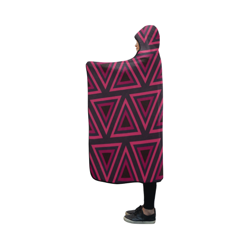 Tribal Ethnic Triangles Hooded Blanket 50''x40''