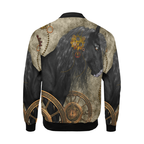 Beautiful wild horse with steampunk elements All Over Print Bomber Jacket for Men/Large Size (Model H19)