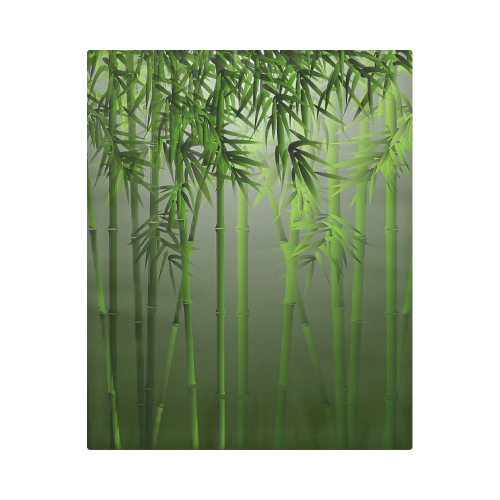 Bamboo Forest with Misty Green Background Duvet Cover 86"x70" ( All-over-print)