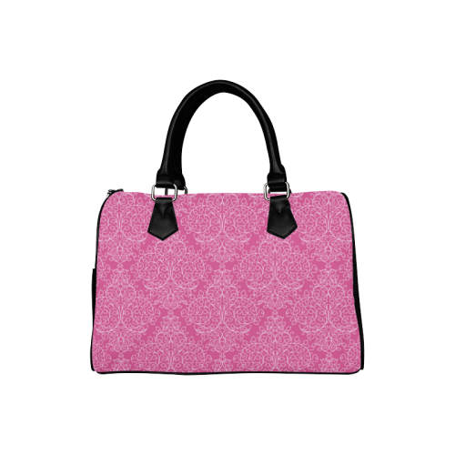 Fairlings Delight's Luxury Glam Collection- Pink Damask 53086 Boston Handbag (Model 1621)