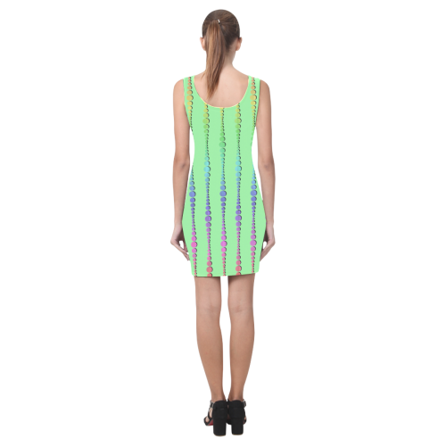 1960s Mod Rainbow Lined Dots Medea Vest Dress (Model D06)