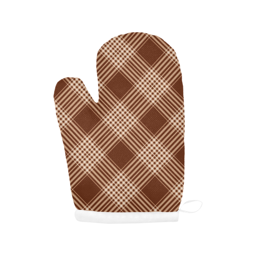Sienna And White Plaid Oven Mitt (Two Pieces)