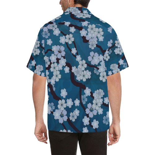 Sakura Breeze Night Blossoms Hawaiian Shirt (Model T58)